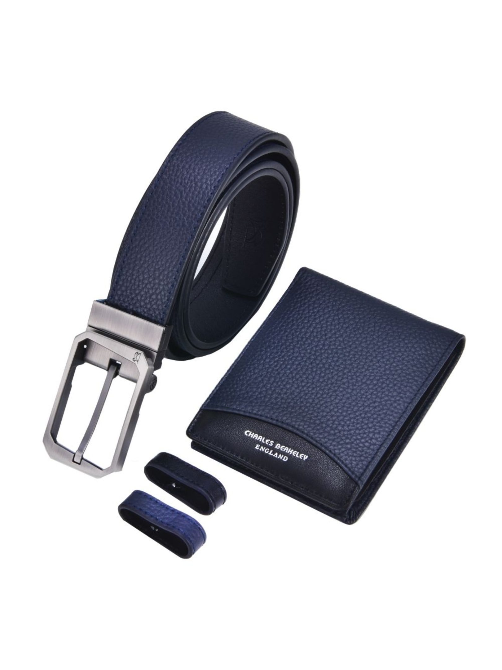 Tumbled Leather Wallet & Tumbled Belt (Pearl Gun Buckle) Gift Set 